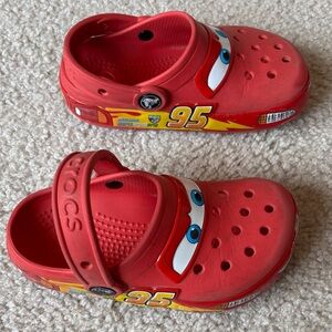 CROCS Kids Red Lightning McQueen Slip-On Clogs
